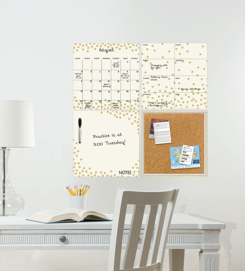 WALLPOPS طقم تنظيم وول بوبس WPE1503 باللون الذهبي مع رذاذ من الكنفتي، أبيض وبيج - Image 2